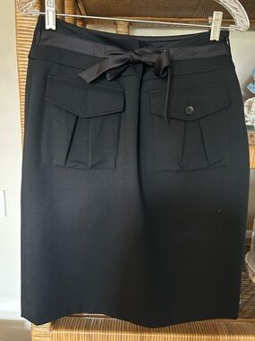 INC Black Pocket-Front Tie Waist Skirt - Women's